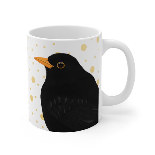 Amsel mit Goldenen Punkten Vogel Tasse