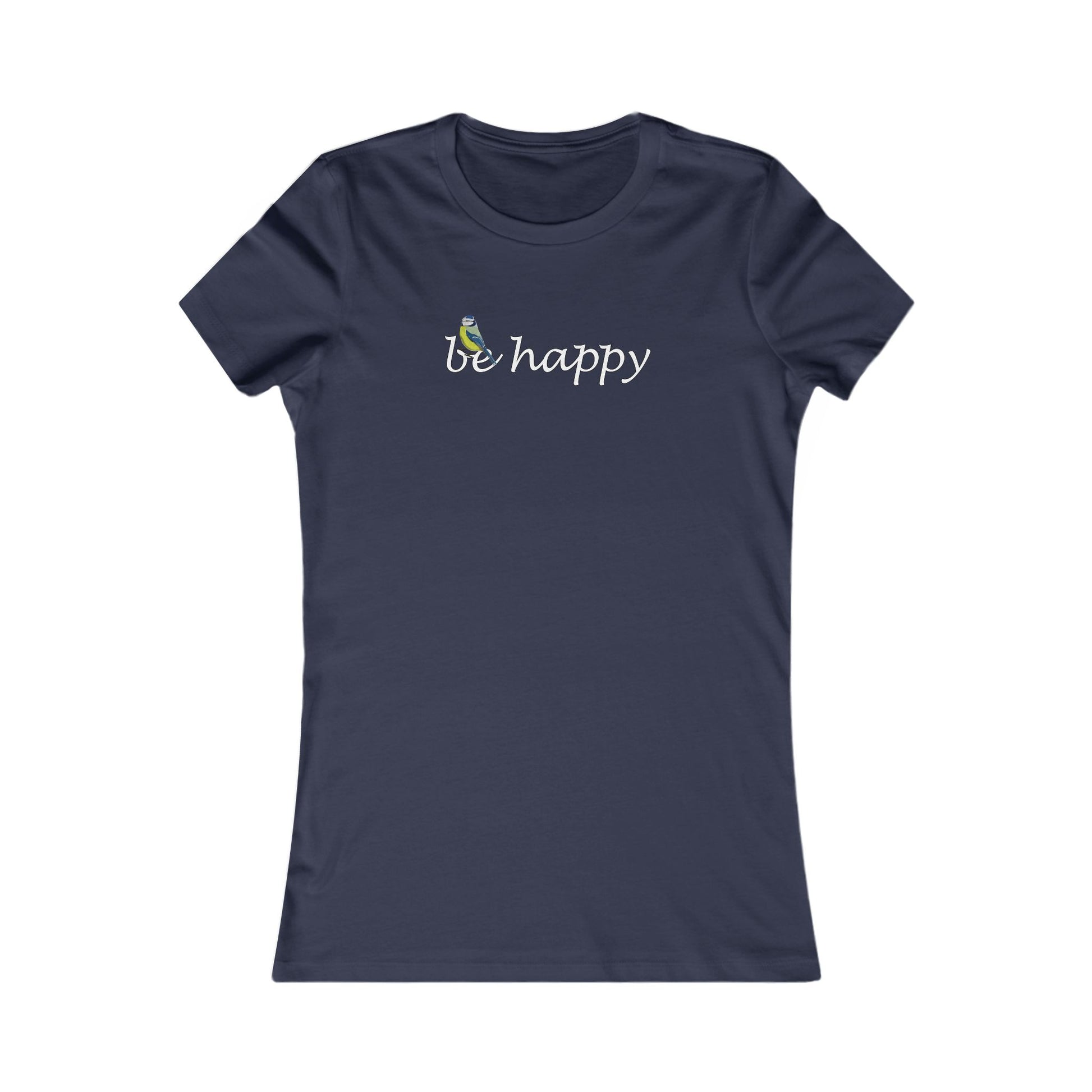 Blaumeise Be Happy Vogel Frauen T-Shirt für Vogelfreundinnen