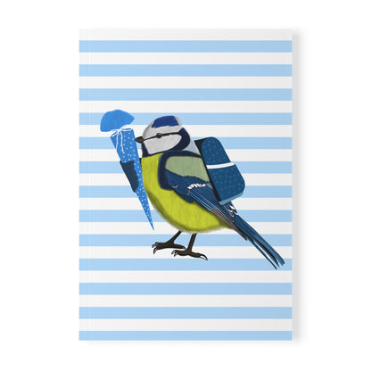 Blaumeise Notizbuch Geschenk zur Einschulung  A5 Softcover 150 Seiten Liniert