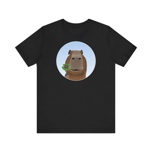 Capybara mit Glücksklee Lustiges T-Shirt für Capybara-Freunde