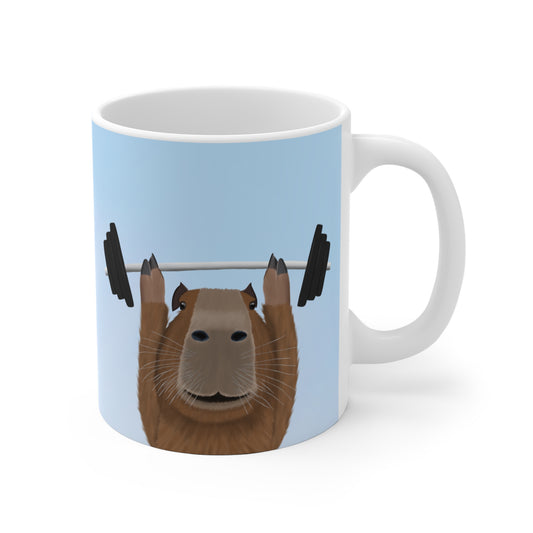 Capybara mit Hantel Gewichtheber Workout Gym Tasse