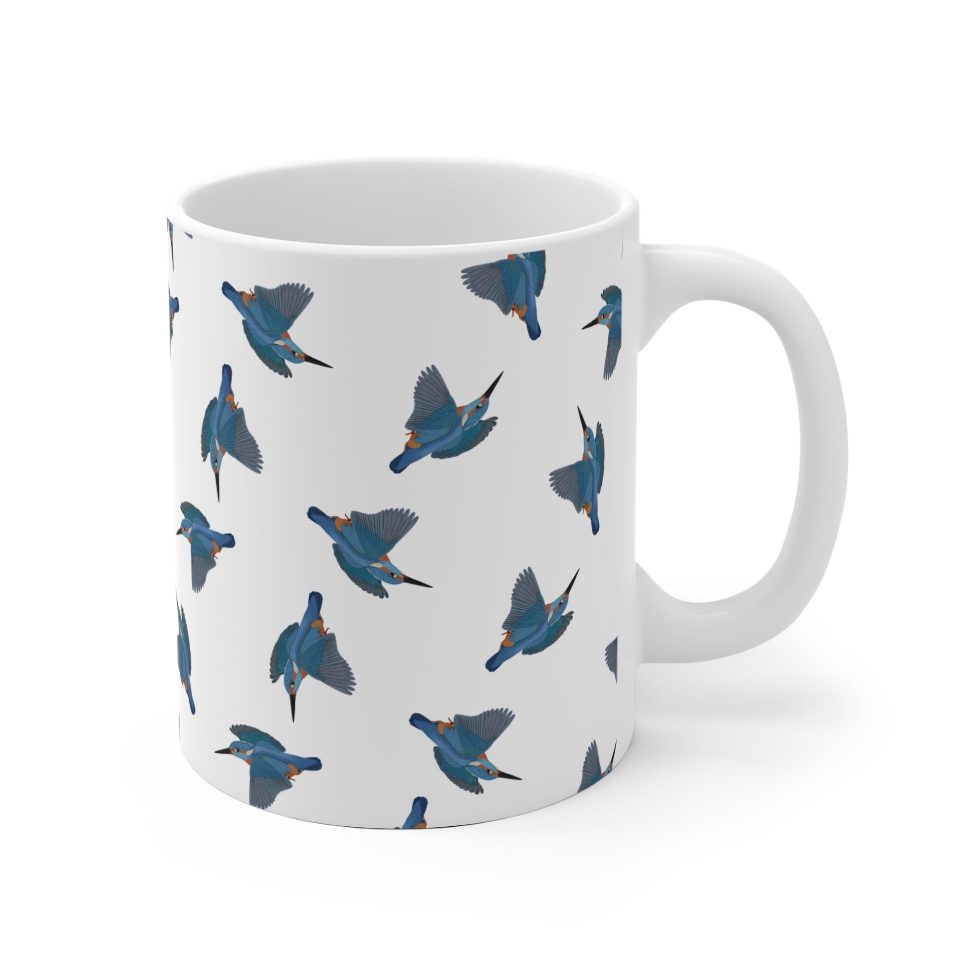 Eisvogel Tasse mit Streumuster | Vogelmotiv Kaffeebecher für Vogelbeobachter & Naturfreunde