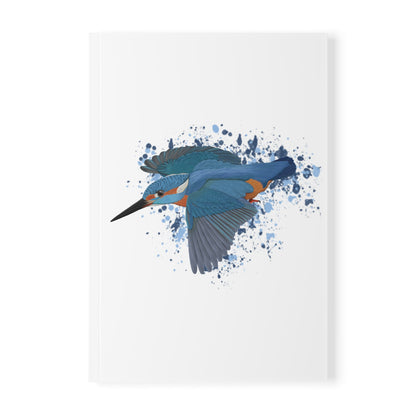 Eisvogel Vogel Notizbuch Weiß A5 Softcover 150 Seiten Liniert