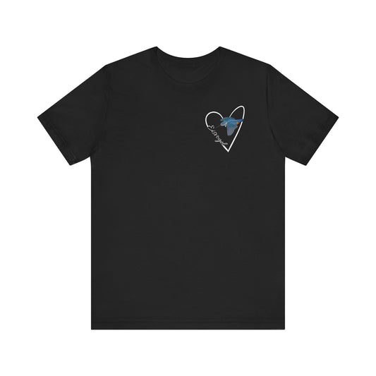 Eisvogel Vogel T-Shirt mit Herz für Vogelfreunde
