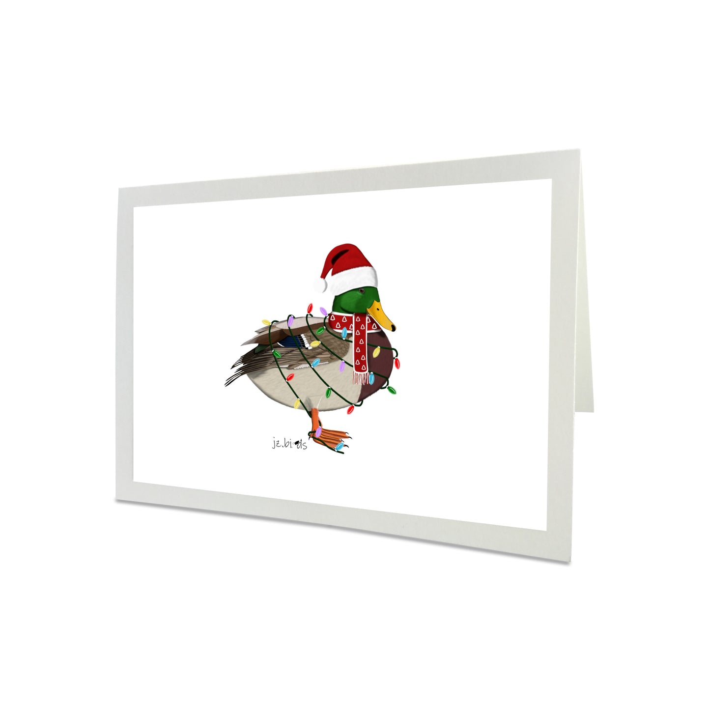 Weihnachtskarte Ente als Weihnachtsmann Vogel Zeichnung Inklusive Umschlag