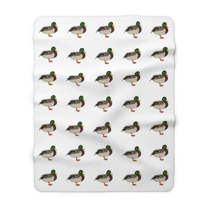 Ente Vogel Fleece Sherpa Decke (150x200 cm) – Extra Dick, Kuschelweich & Gemütlich