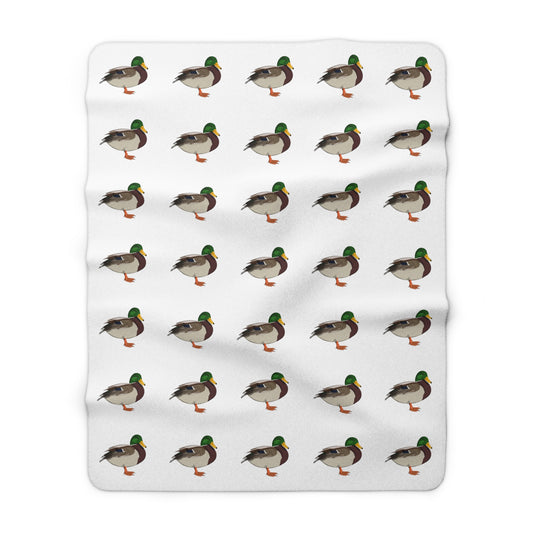 Ente Vogel Fleece Sherpa Decke (150x200 cm) – Extra Dick, Kuschelweich & Gemütlich
