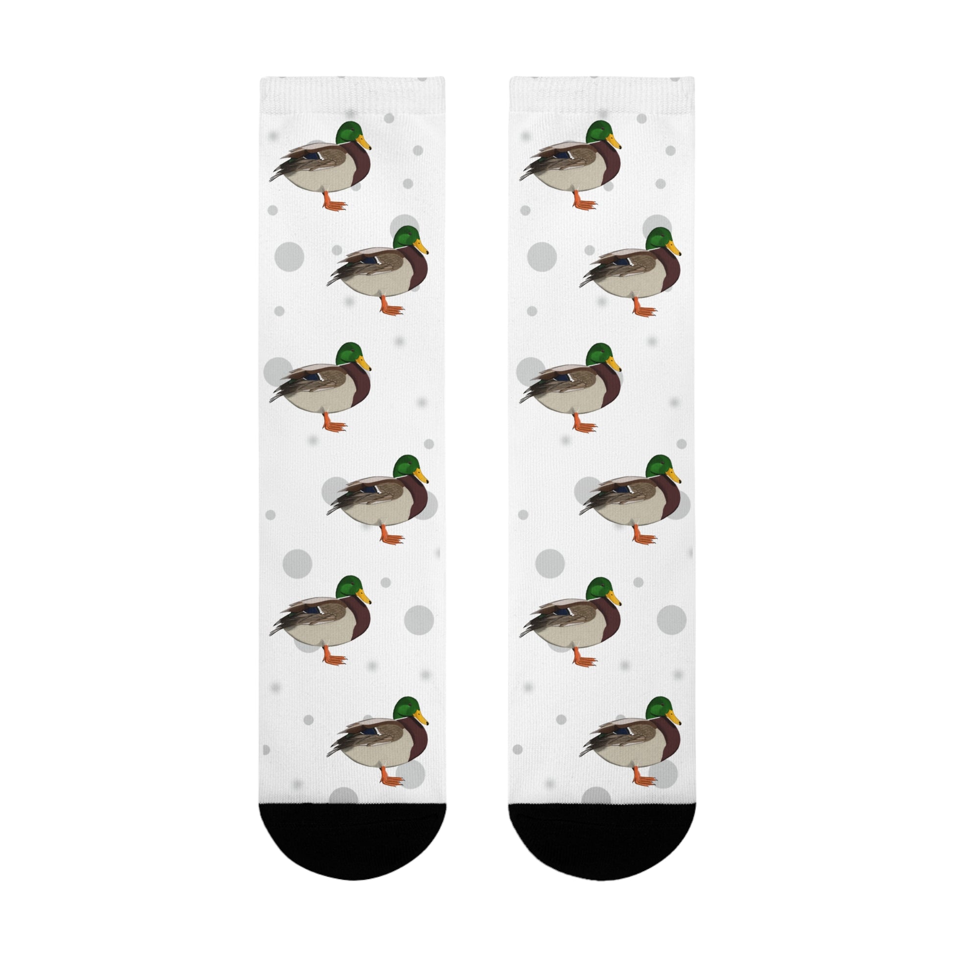 Enten Socken Vogelsocken Weiß mit Grauen Punkten