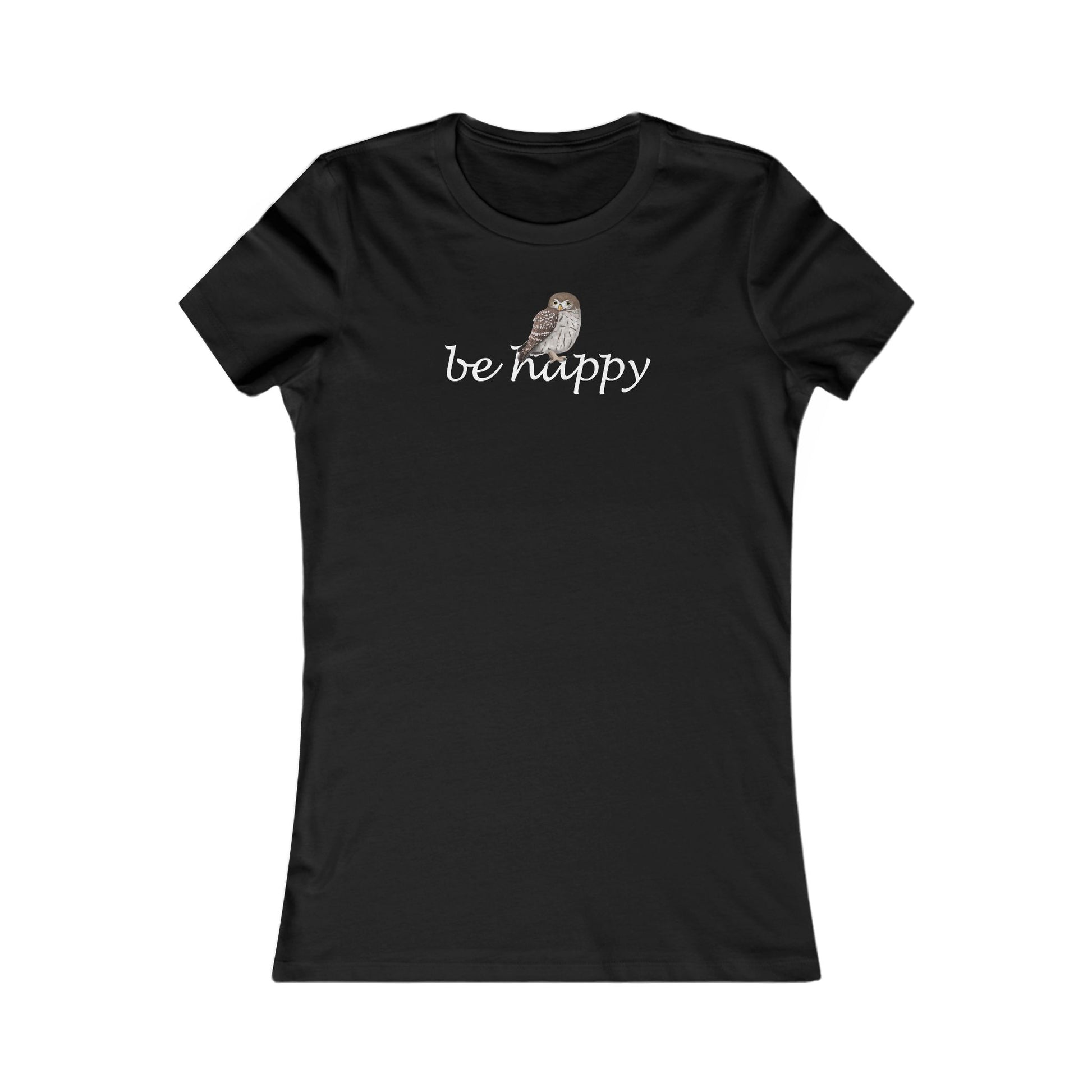 Eule Be Happy Vogel Frauen T-Shirt für Vogelfreundinnen