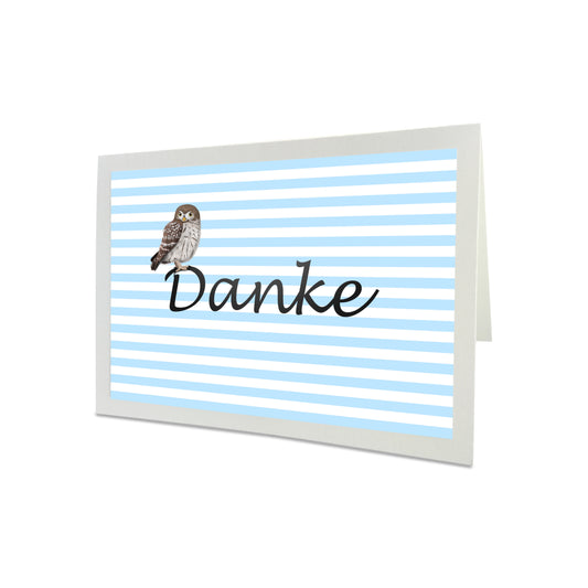 Eule Dankeskarte mit Umschlag Danksagungskarte mit Vogel