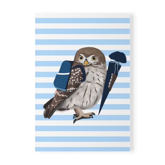 Eule Notizbuch Geschenk zur Einschulung  A5 Softcover 150 Seiten Liniert