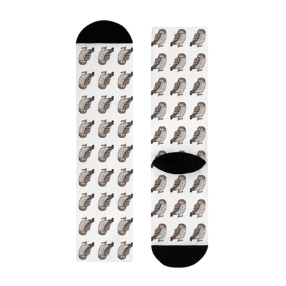Eule Vogel Socken für Vogelfreunde & Vogelbeobachter Weiß