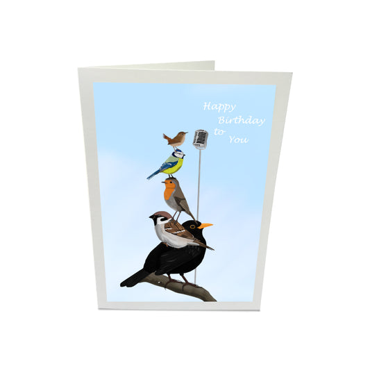 The Backyard Birds Glückwunschkarte zum Geburtstag Vogel Zeichnung Happy Birthday