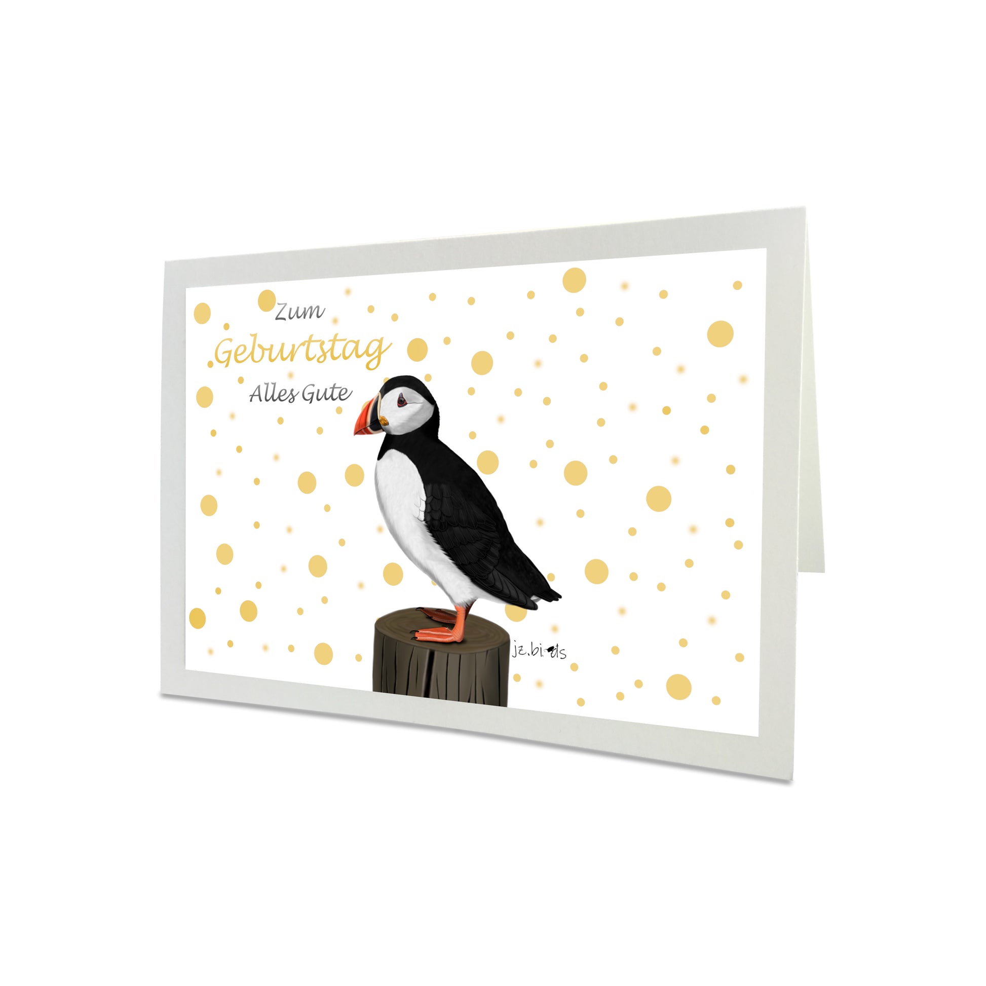 Geburtstagskarte Papageitaucher Vogel Illustration Glückwunschkarte Alles Gute zum Geburtstag mit Umschlag