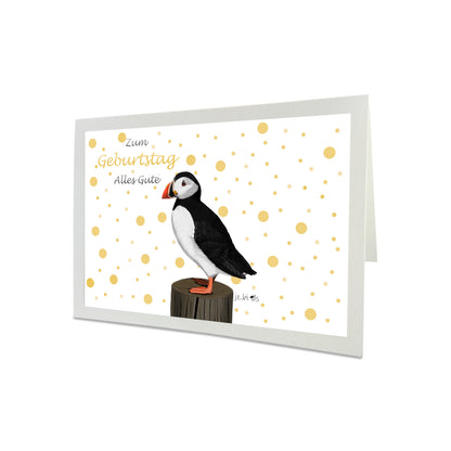 Geburtstagskarte Papageitaucher Vogel Illustration Glückwunschkarte Alles Gute zum Geburtstag mit Umschlag