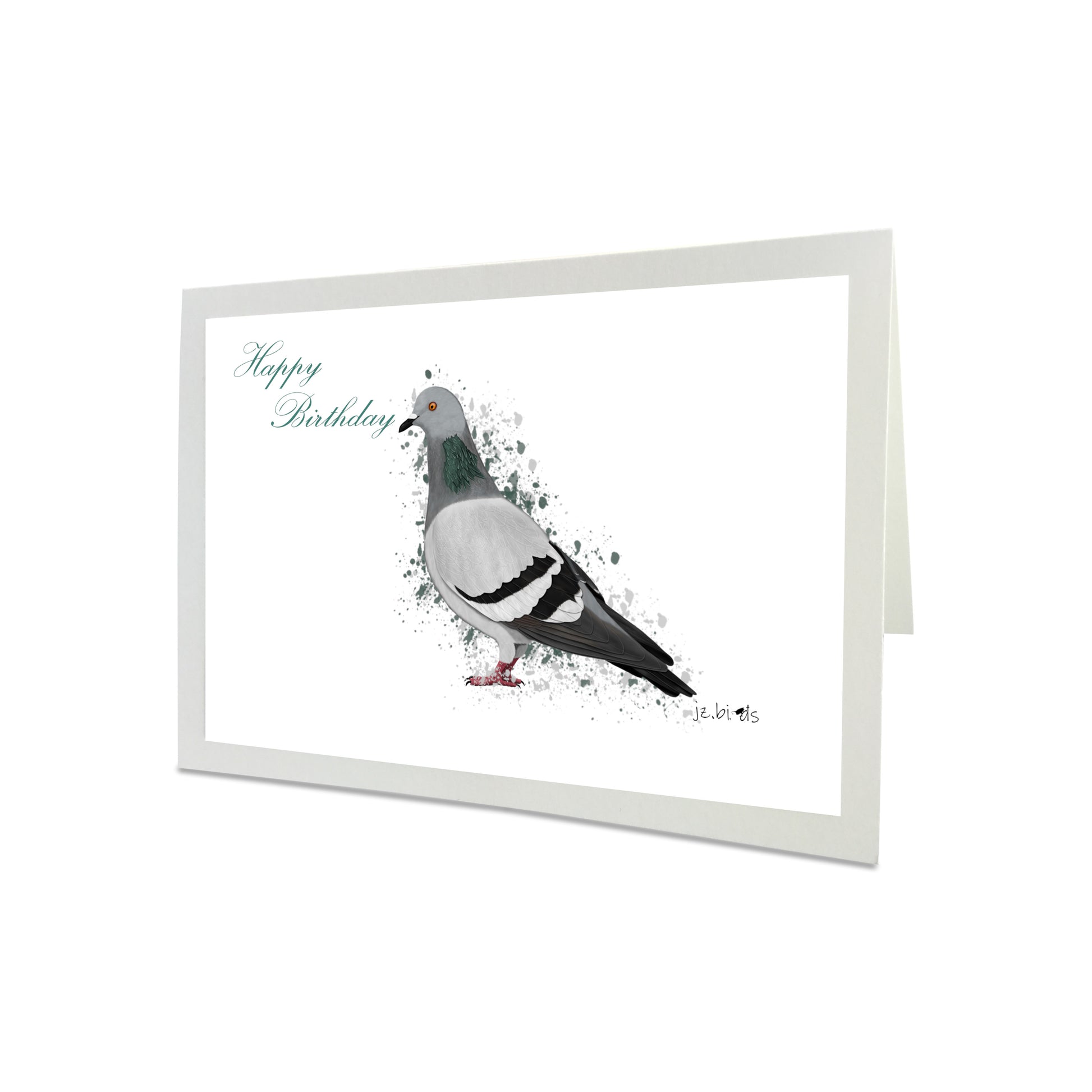 Geburtstagskarte Taube Vogel Illustration Glückwunschkarte zum Geburtstag Happy Birthday mit Umschlag