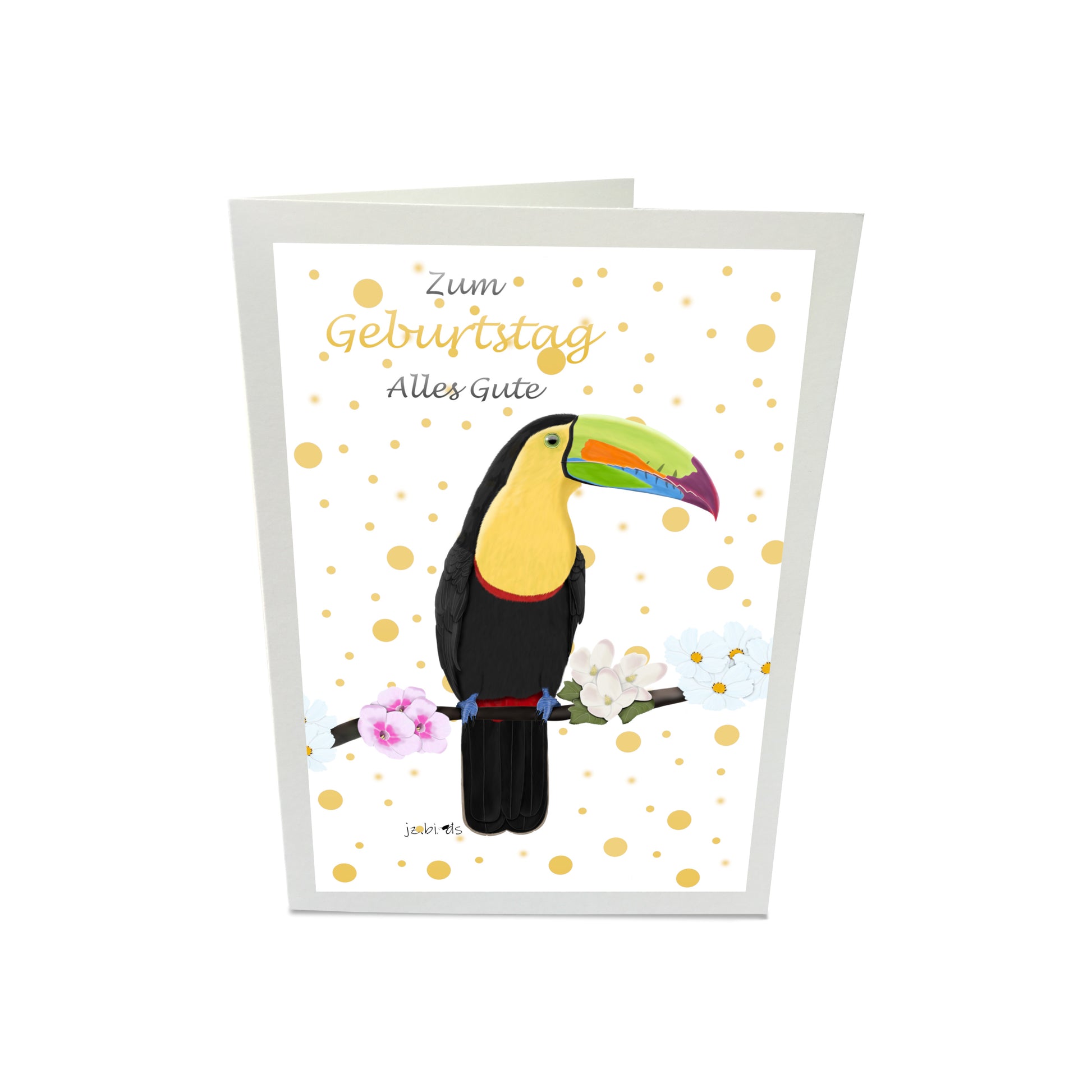 Geburtstagskarte Tukan Vogel Illustration Glückwunschkarte Alles Gute zum Geburtstag mit Umschlag