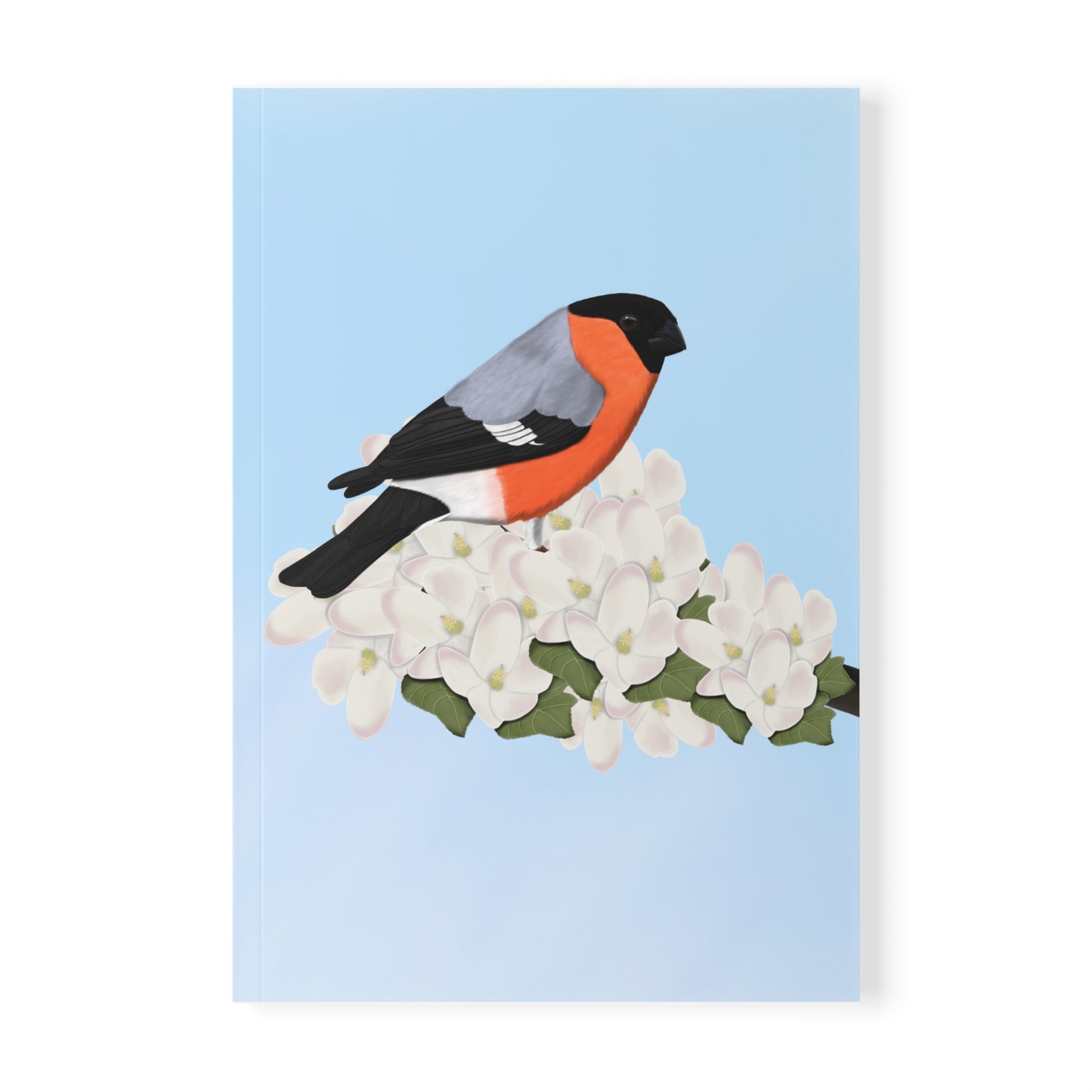 Gimpel im Frühling A5 Vogel Softcover Notizbuch 150 Seiten Liniert
