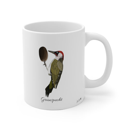 Grünspecht Vogel Tasse Weiß für Vogelbeobachter