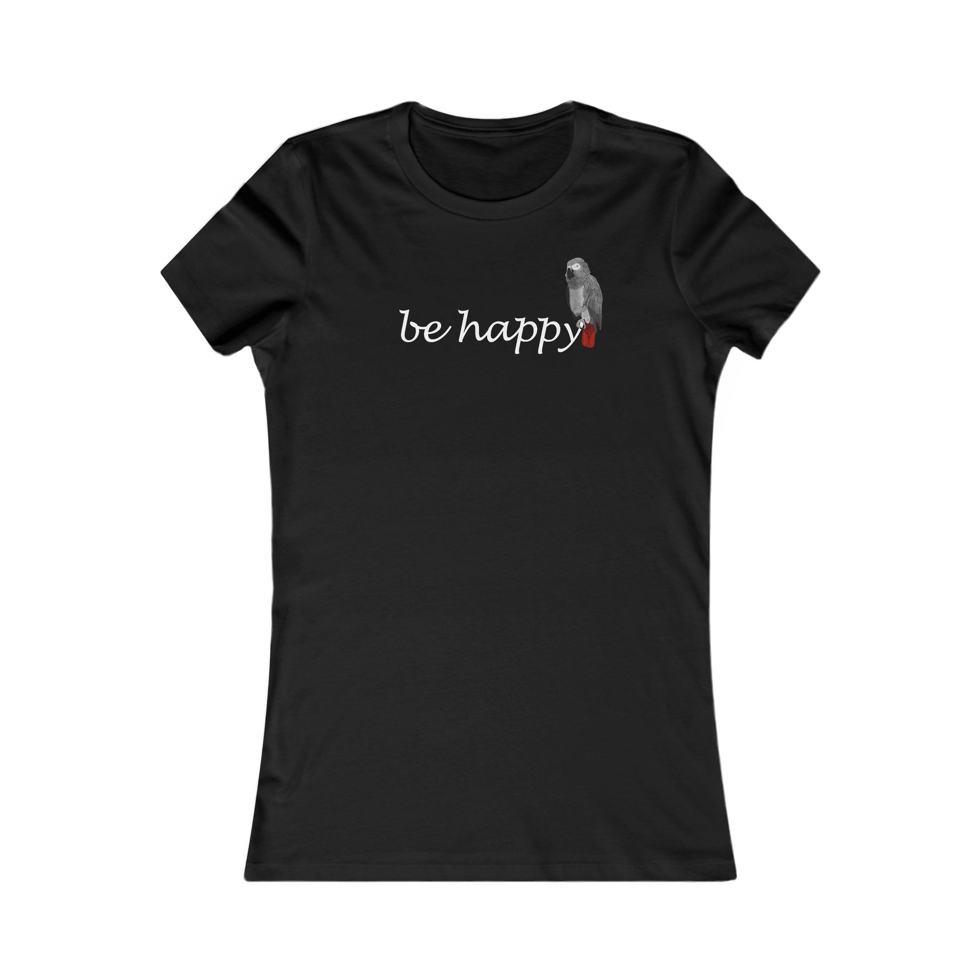Graupapagei Be Happy Vogel Frauen T-Shirt für Vogelfreundinnen