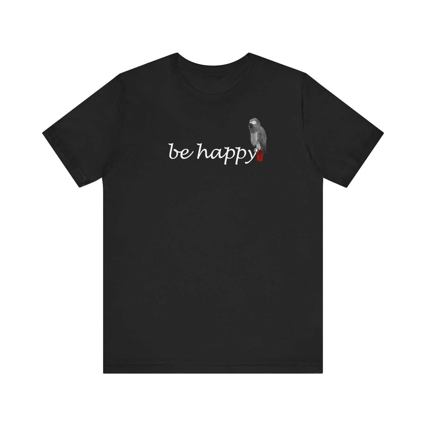 Graupapagei Be Happy Vogel T-Shirt für Vogelfreunde