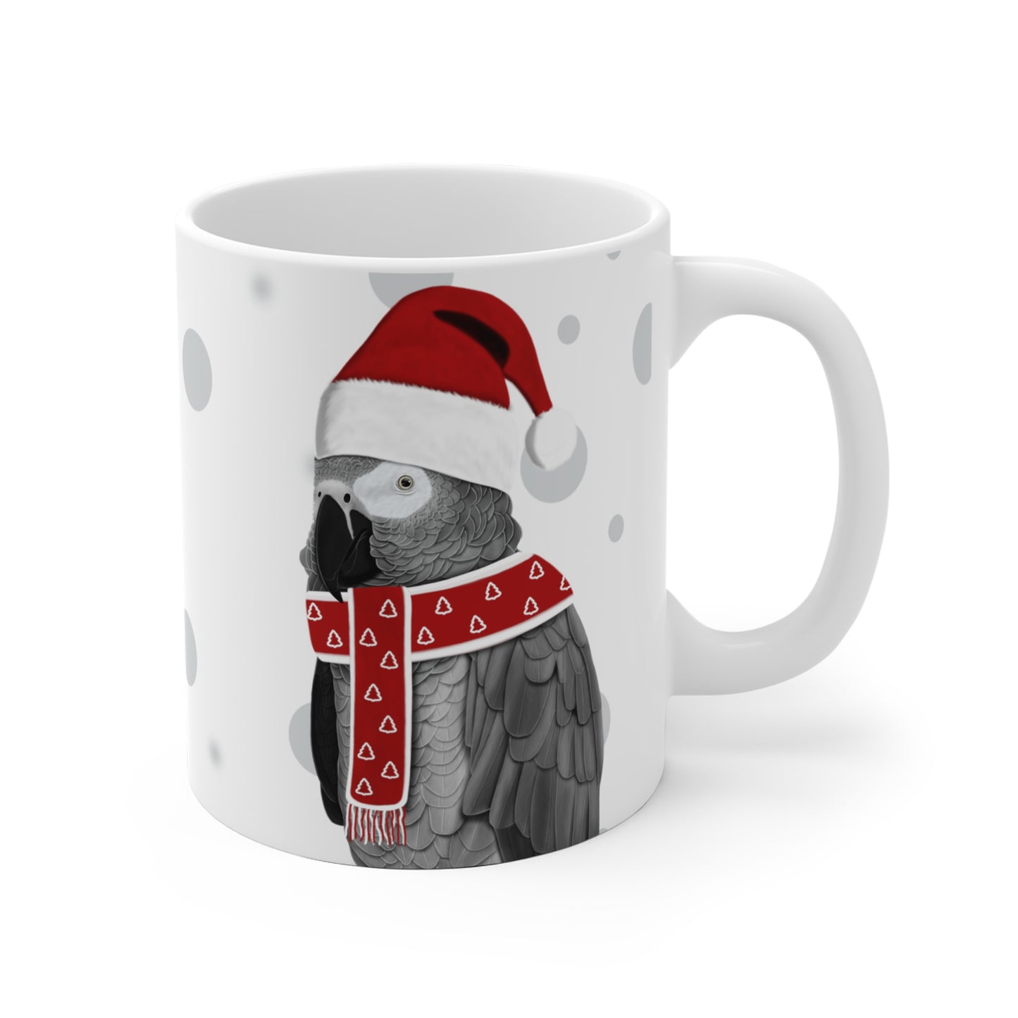 Graupapagei als Weihnachtsmann Vogel Tasse