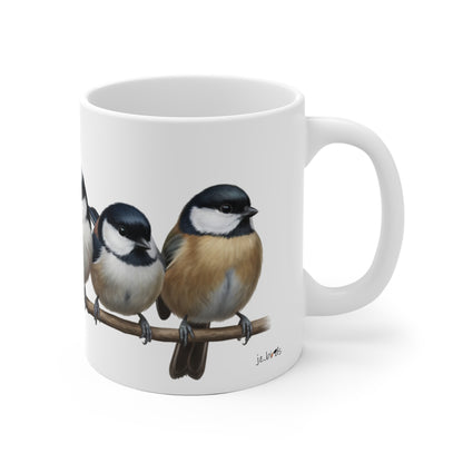 Meisen Tasse Vögel auf einem Ast Vogelmotiv für Vogelbeobachter und Vogelfreunde