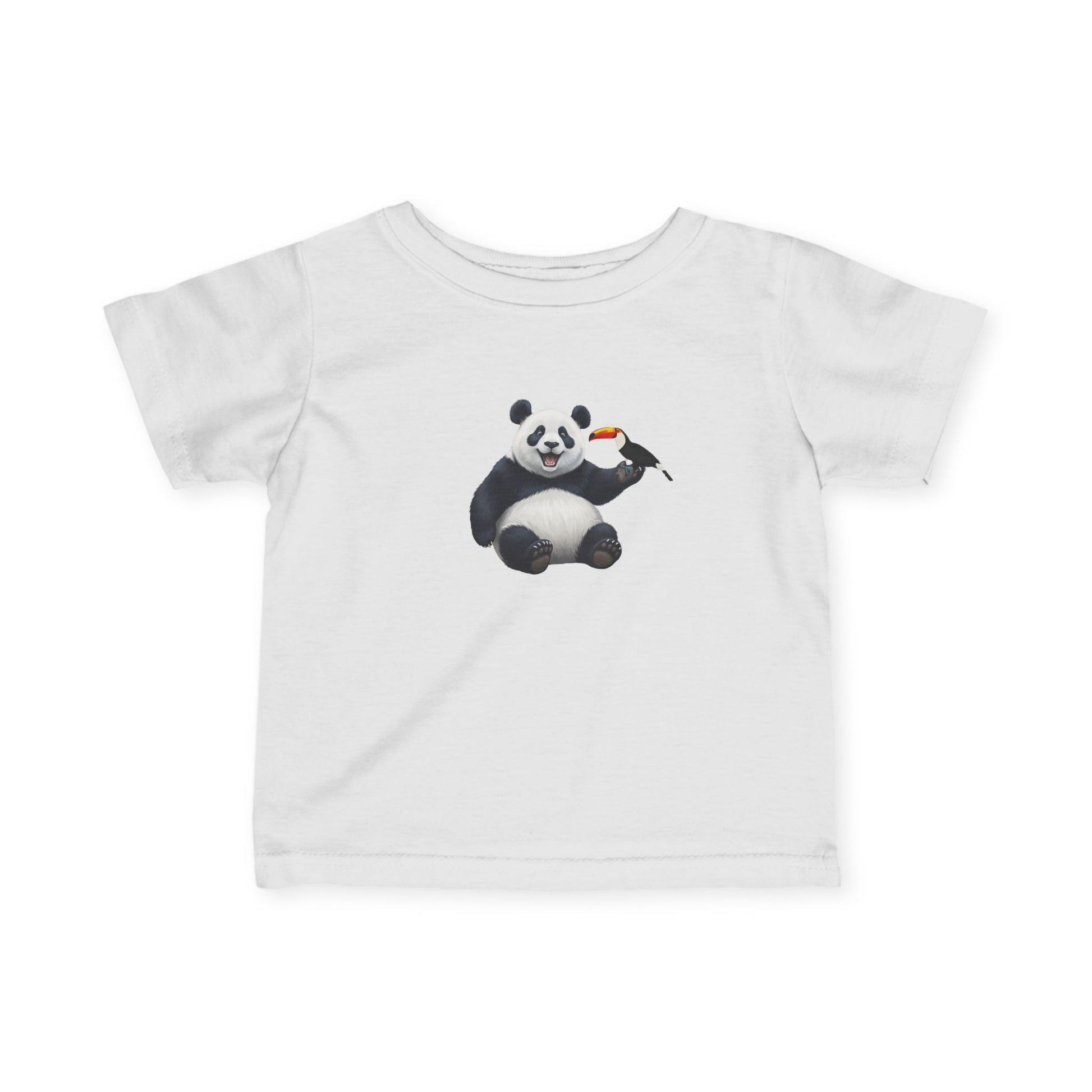 Panda mit Tukan Vogel Tiermotiv T-Shirt für Babys und Kleinkinder