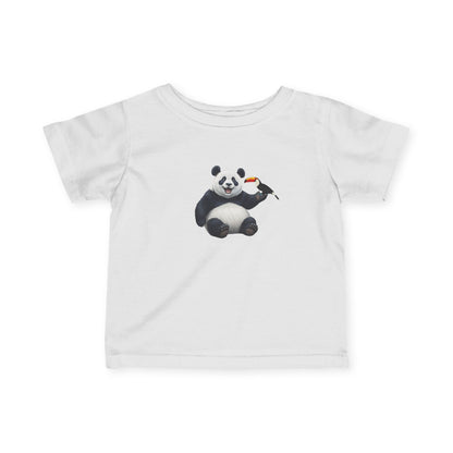 Panda mit Tukan Vogel Tiermotiv T-Shirt für Babys und Kleinkinder