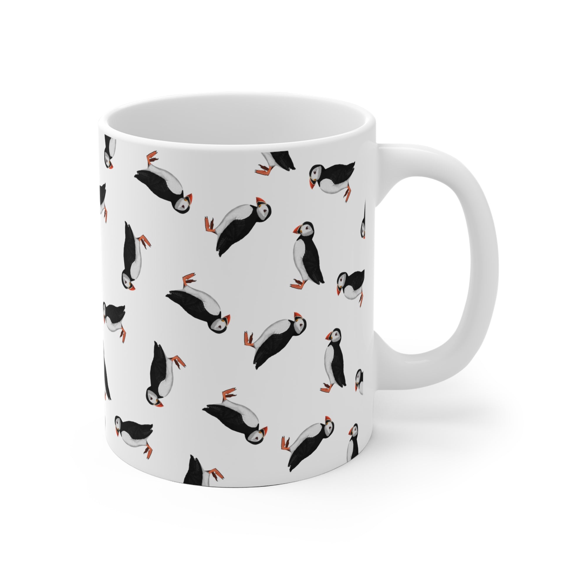 Papageitaucher Tasse mit Streumuster | Vogelmotiv Kaffeebecher für Vogelbeobachter & Naturfreunde