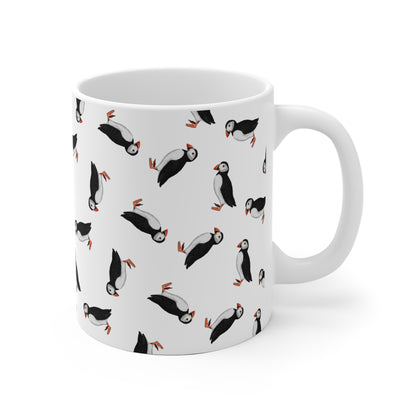 Papageitaucher Tasse mit Streumuster | Vogelmotiv Kaffeebecher für Vogelbeobachter & Naturfreunde