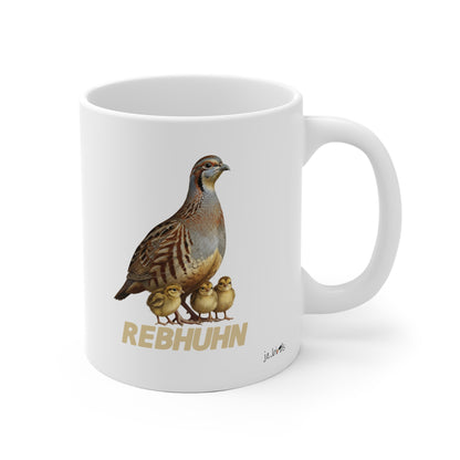 Rebhuhn Vogel des Jahres 2026 Vogelmotiv Tasse Weiß