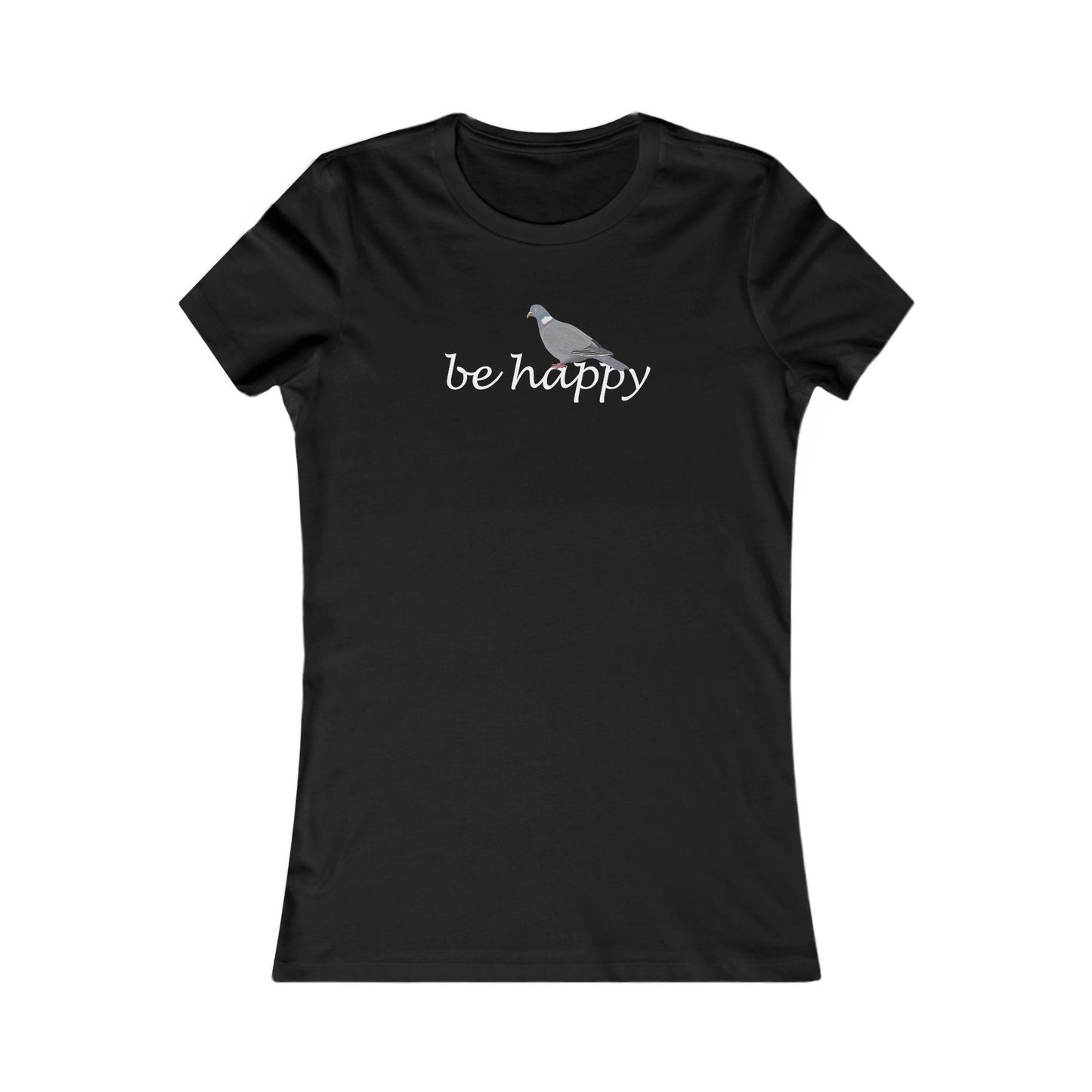 Ringeltaube Be Happy Vogel Frauen T-Shirt für Vogelfreundinnen