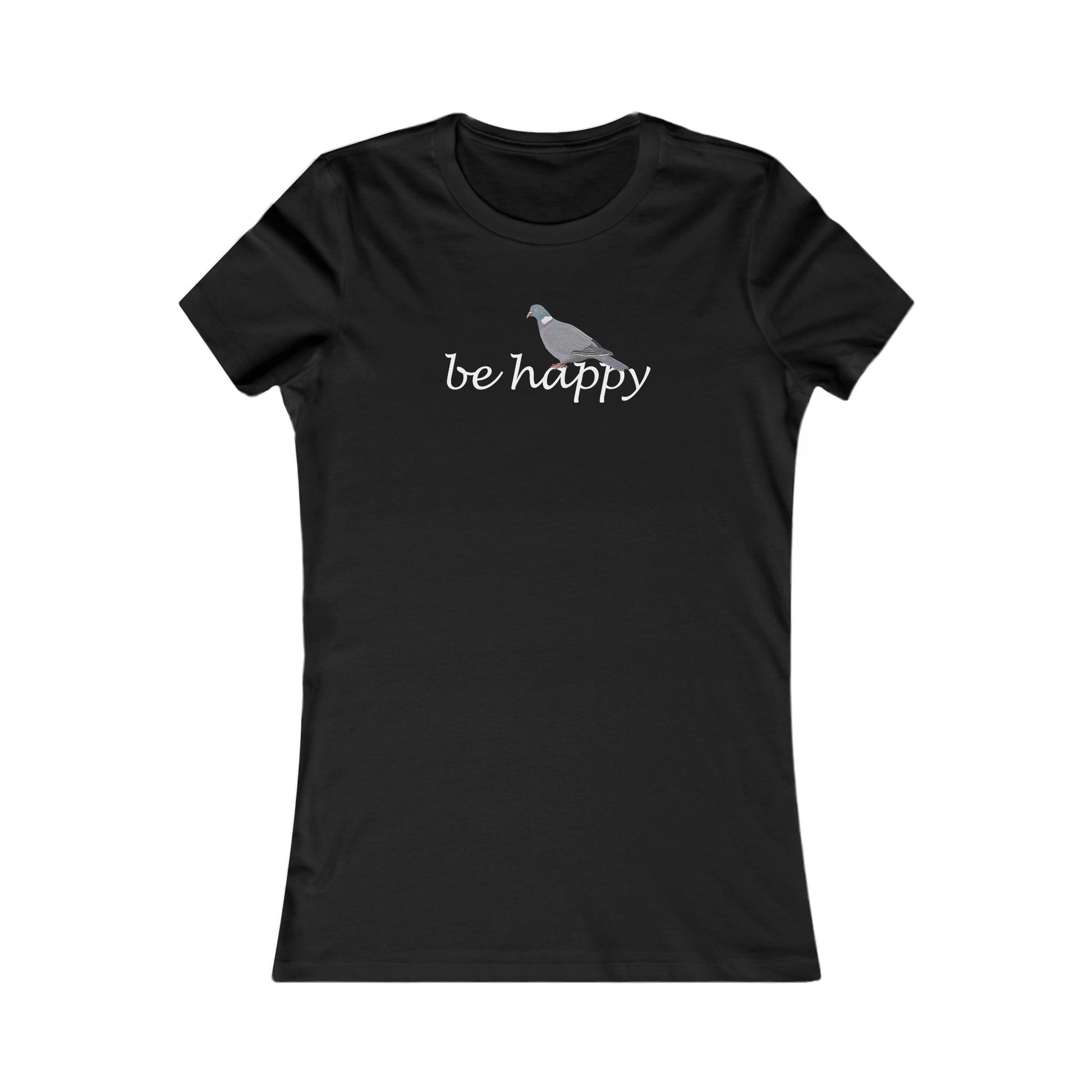 Ringeltaube Be Happy Vogel Frauen T-Shirt für Vogelfreundinnen