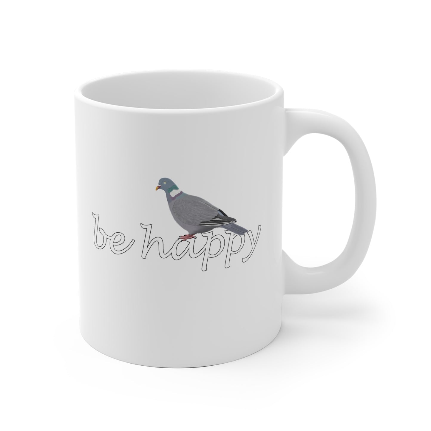 Ringeltaube Be Happy Vogel Tasse für Vogelfreunde
