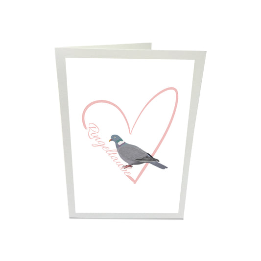 Ringeltaube Glückwunschkarte Vogel mit Herz Geburtstag Inklusive Umschlag
