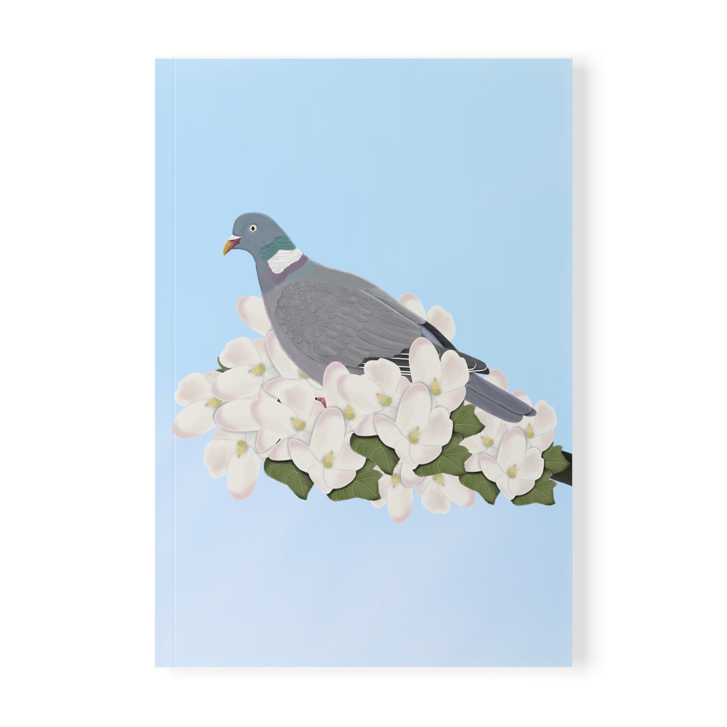 Ringeltaube im Frühling A5 Vogel Softcover Notizbuch 150 Seiten Liniert