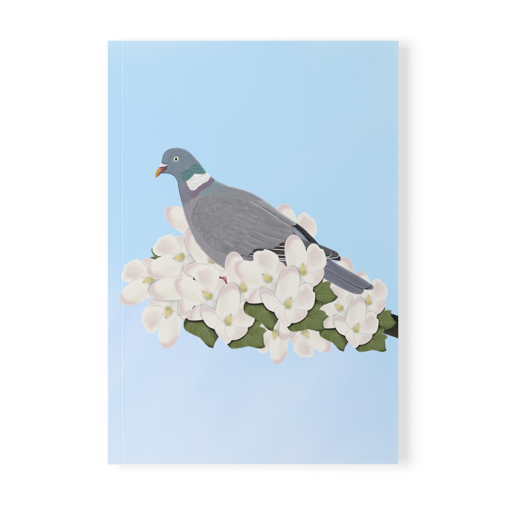 Ringeltaube im Frühling A5 Vogel Softcover Notizbuch 150 Seiten Liniert