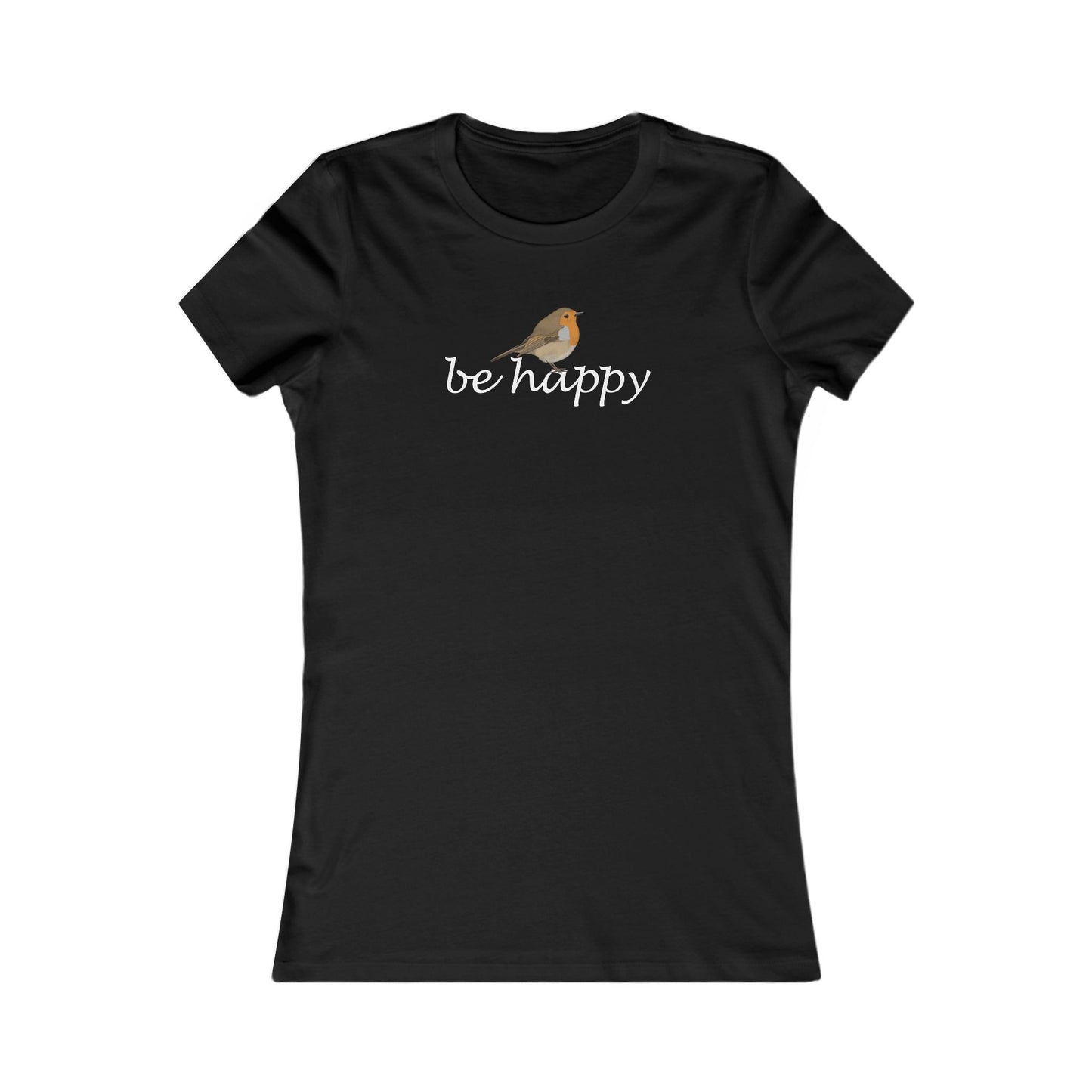 Rotkehlchen Be Happy Vogel Frauen T-Shirt für Vogelfreundinnen