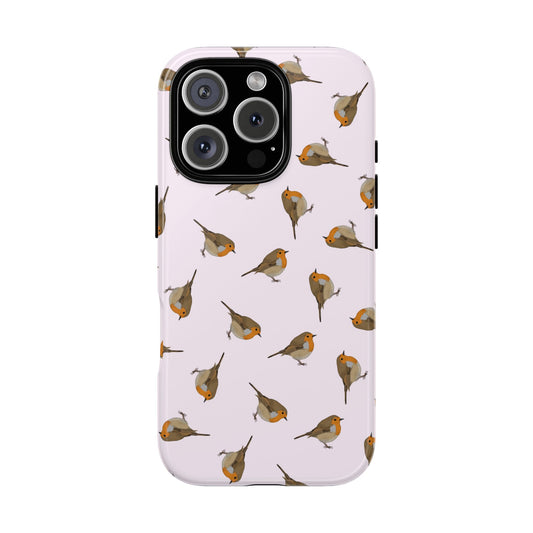 Rotkehlchen Handyhülle in Rosa | Vogel-Motiv für iPhone & Google Pixel
