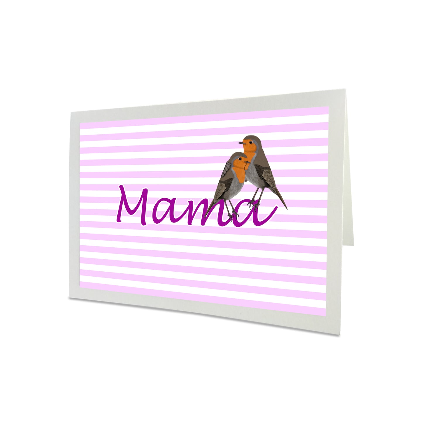 Rotkehlchen Muttertagskarte Mama, Karte zum Muttertag Vogel Zeichnung inklusive Umschlag