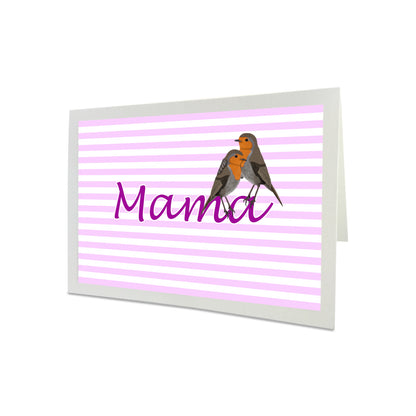 Rotkehlchen Muttertagskarte Mama, Karte zum Muttertag Vogel Zeichnung inklusive Umschlag