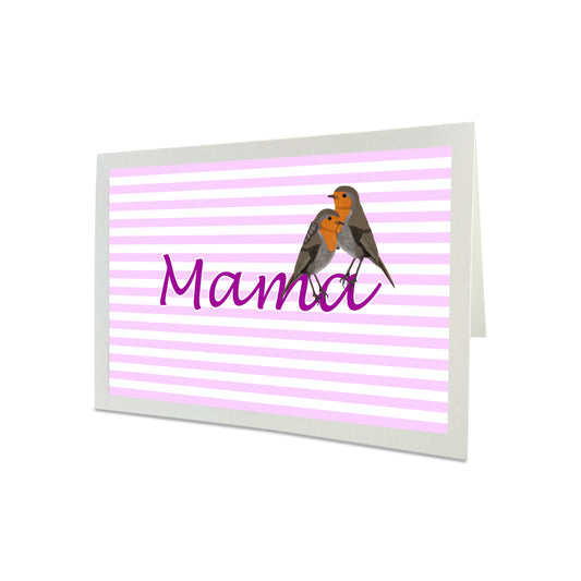 Rotkehlchen Muttertagskarte Mama, Karte zum Muttertag Vogel Zeichnung inklusive Umschlag