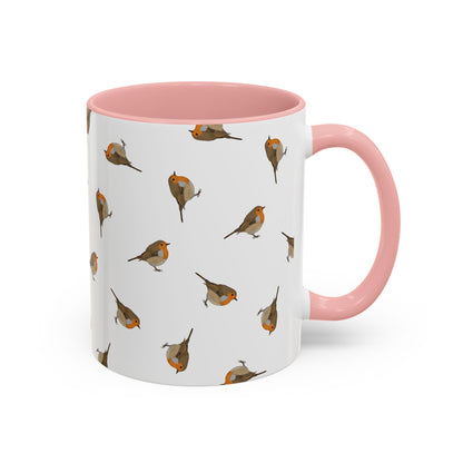 Rotkehlchen Tasse mit Streumuster | Vogelmotiv Kaffeebecher für Vogelbeobachter & Naturfreunde