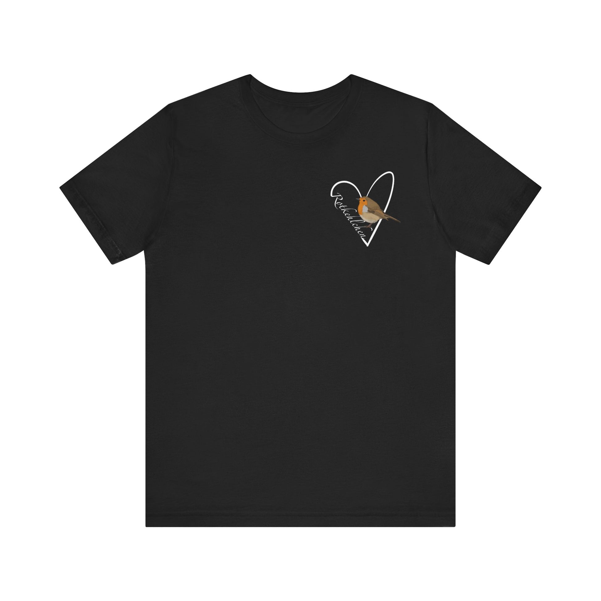Rotkehlchen Vogel Singvogel T-Shirt mit Herz für Vogelfreunde