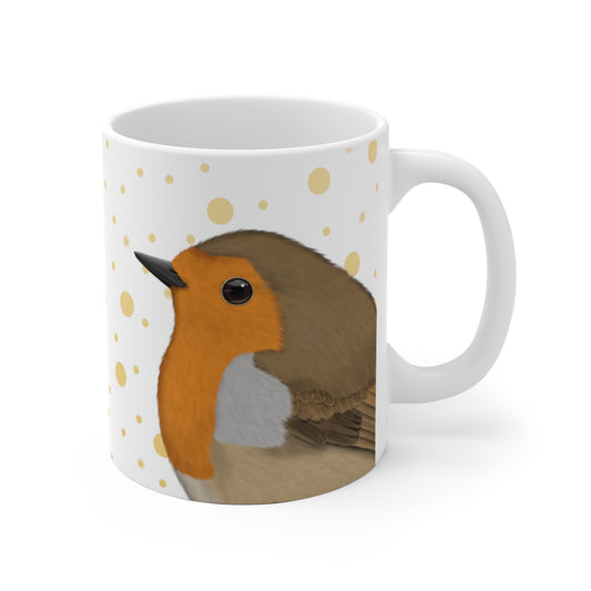 Rotkehlchen mit Goldenen Punkten Vogel Tasse