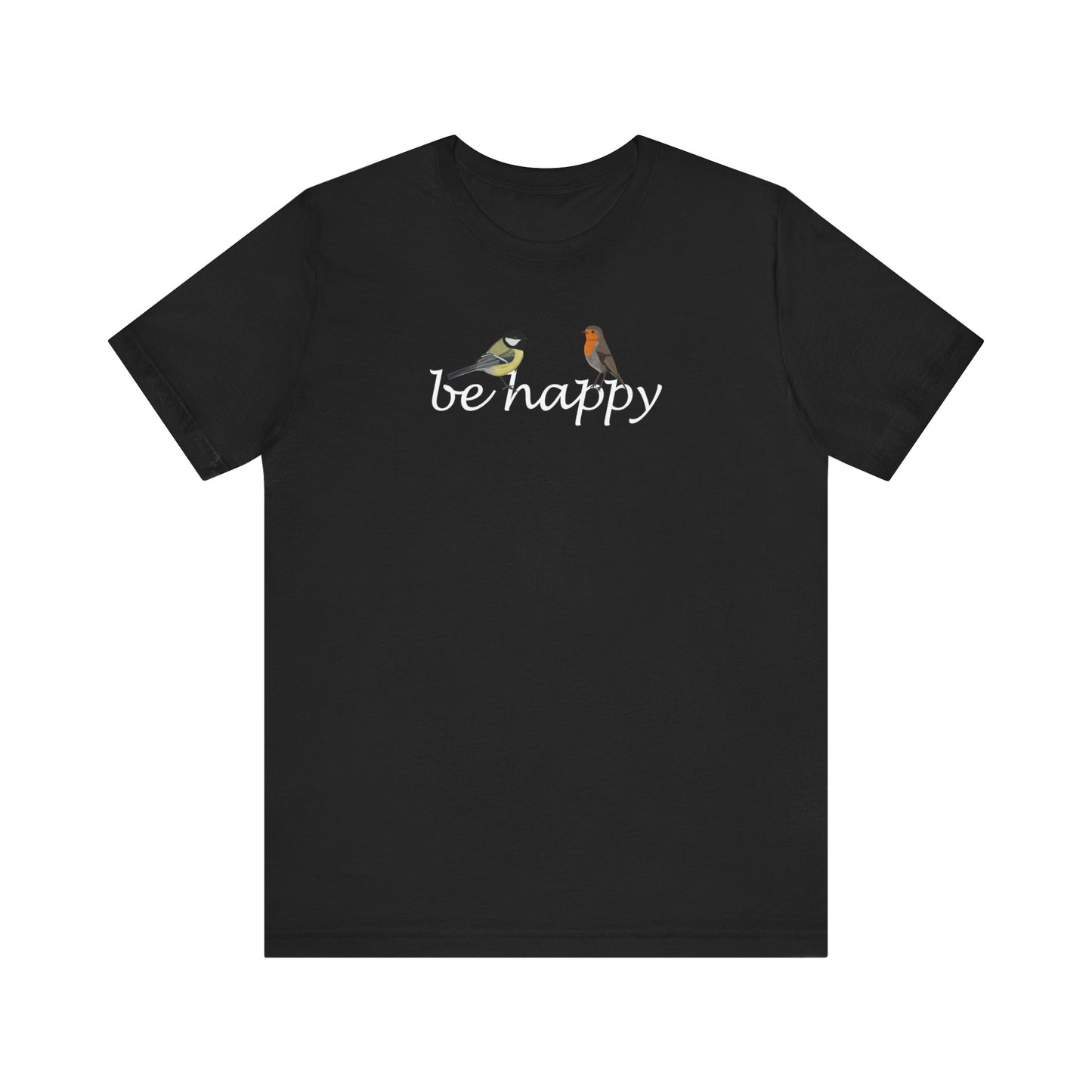 Rotkehlchen und Kohlmeise Be Happy Vogel T-Shirt für Vogelfreunde