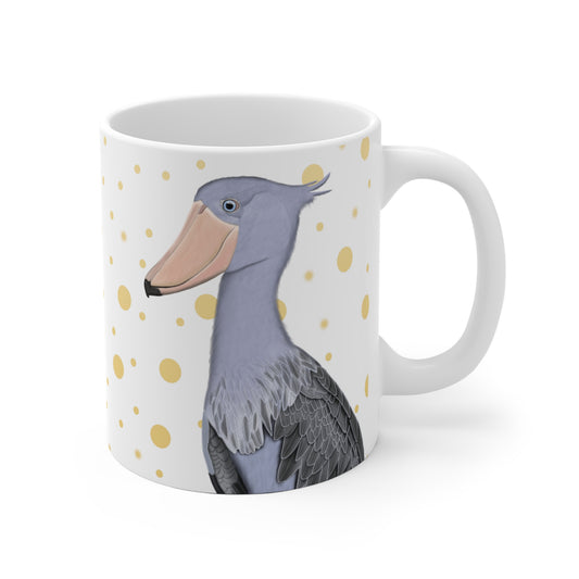 Schuhschnabel mit Goldenen Punkten Vogel Tasse