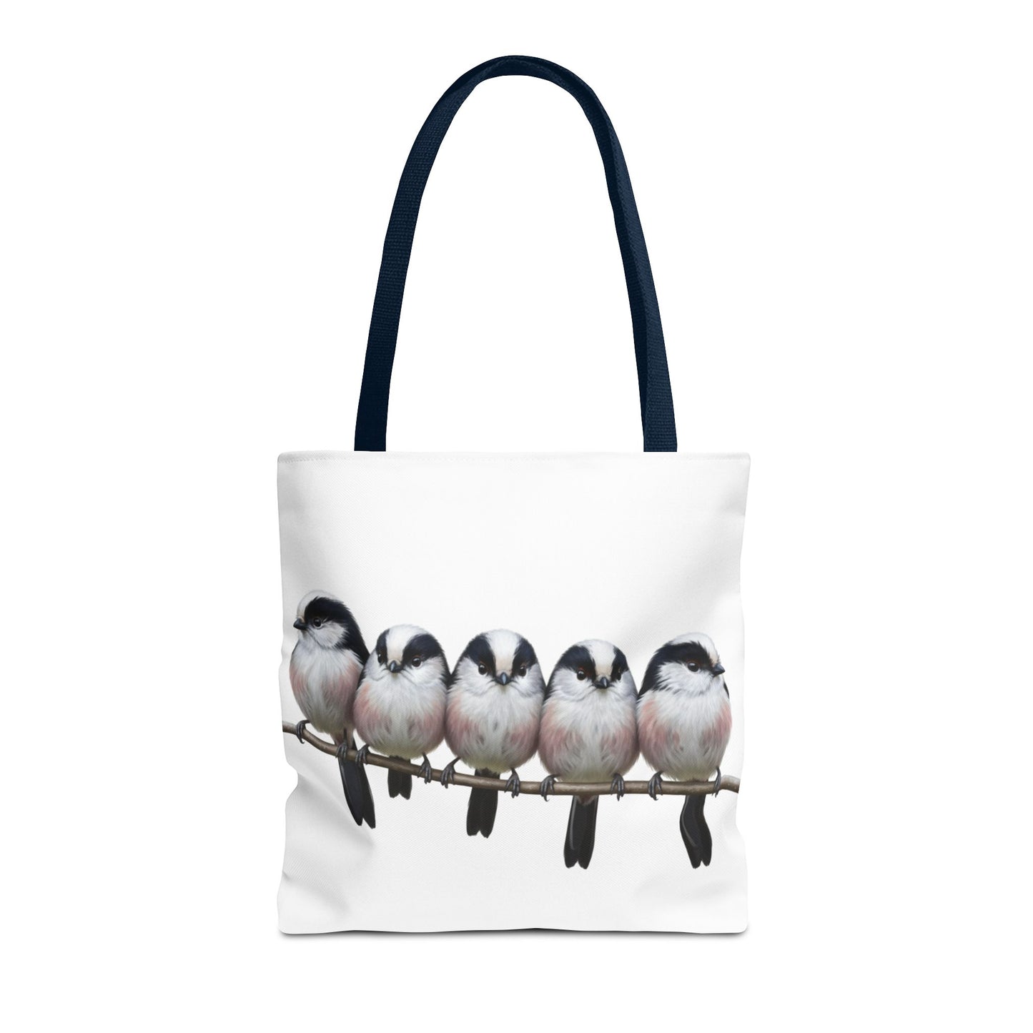Schwanzmeisen Tragetasche 40x40cm Vogel Tasche Weiß für Vogelbeobachter