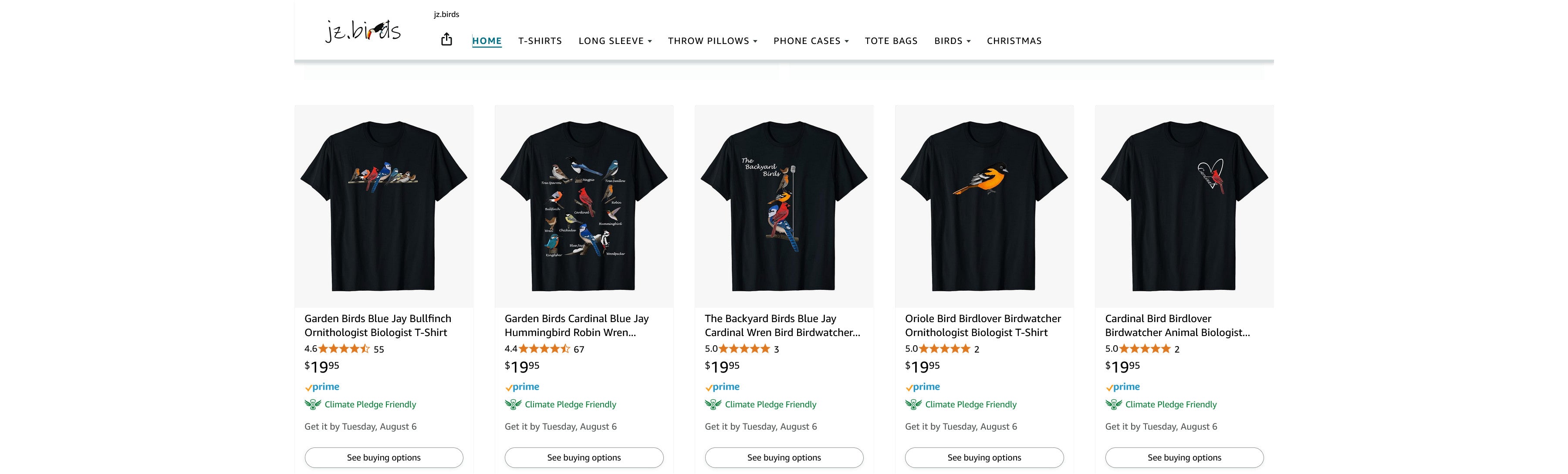 bird t-shirts on amazon high ratings customer favorites